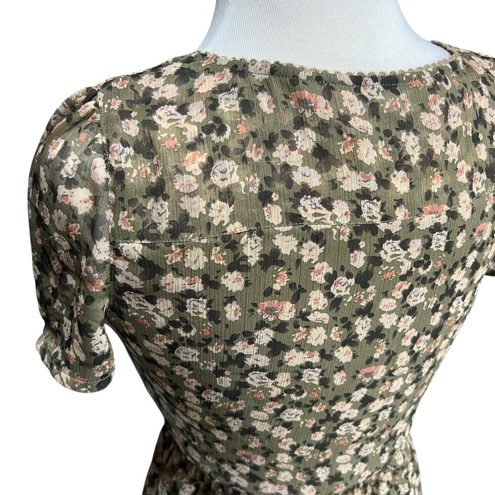VTG ESPRIT Womens Floral Dress Sz 6 Cottage Retro Coquette Button Front 90s Y2K - Picture 8 of 16